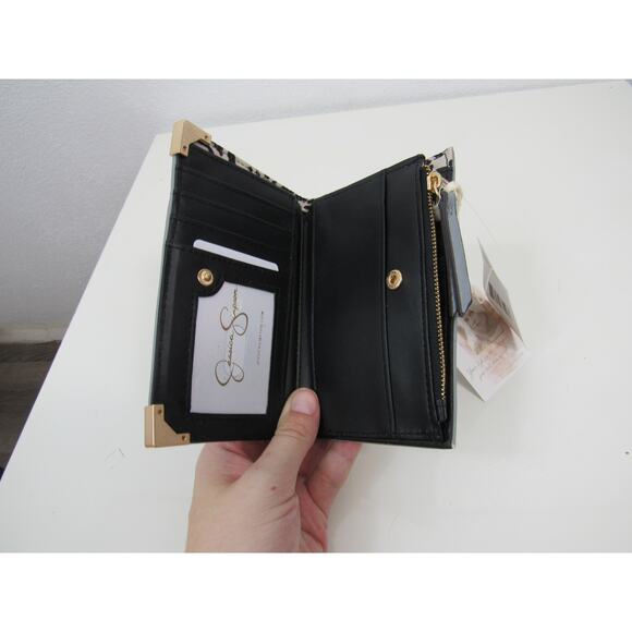 NWT Jessica Simpson Frankie SM Middle Flap Wallet Gray Gold Flint NEW - Picture 5 of 7